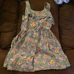 Little Lass Floral Button-Front Dress - Pink and Yellow